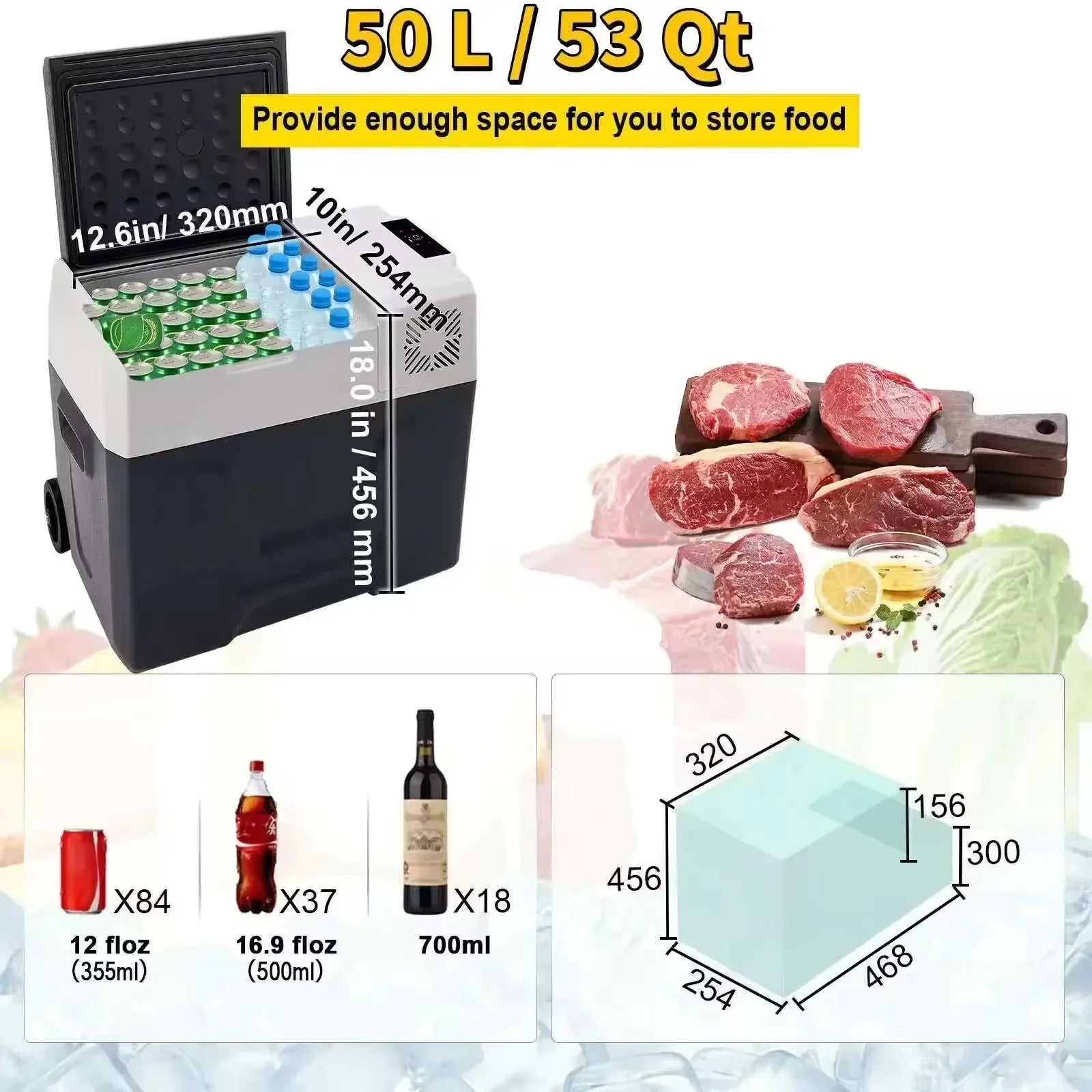 SIHAO Car Refrigerator — 20L 22L 35L 45L 55L Portable Compressor Mini Fridge Freezer DC 110-240V for Camping & Ice Box