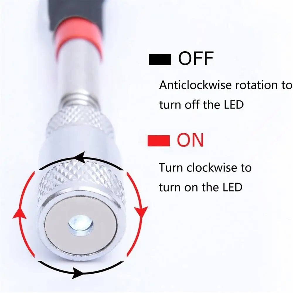 Telescopic Magnetic Pickup Tool – 8LB Capacity, Extendable to 31", LED Light for Screws, Nuts & Bolts