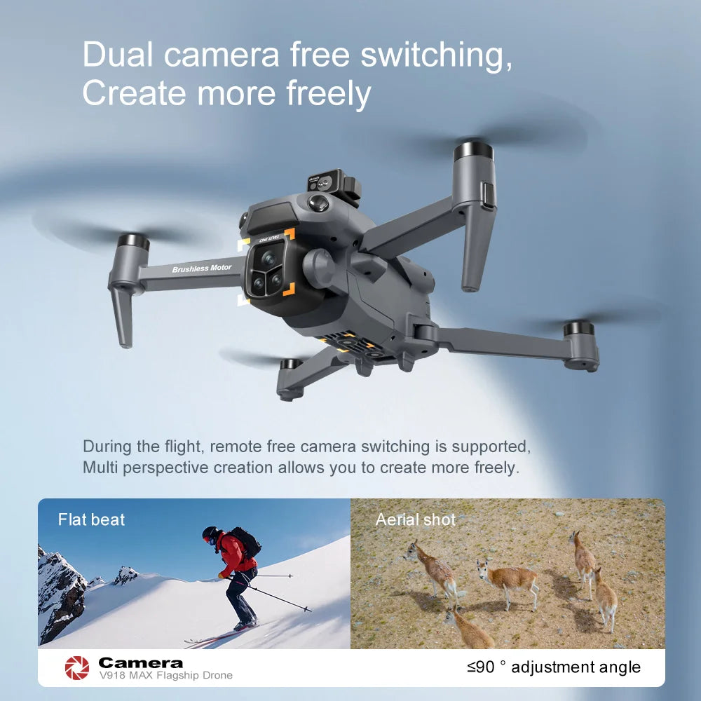 Original GPS Drone V918 Max 4K Professional HD Camera Photography Brushless Foldable Quadcopter Laser Obstacle Avoidance Dron