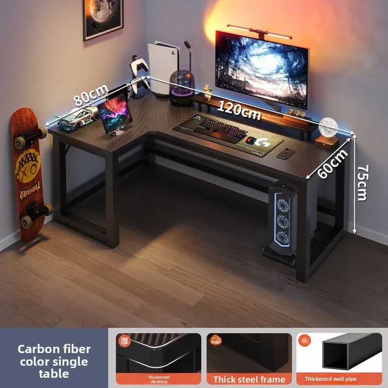 L-Shaped Corner Computer Desk — Home Study Table, Office Writing Desk & E-Sports Gaming Setup