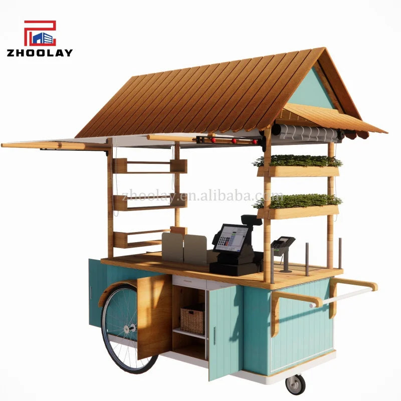 Mobile Market Stall Cart – Trade Show Food Stand & Street Vendor Cart with Wheels