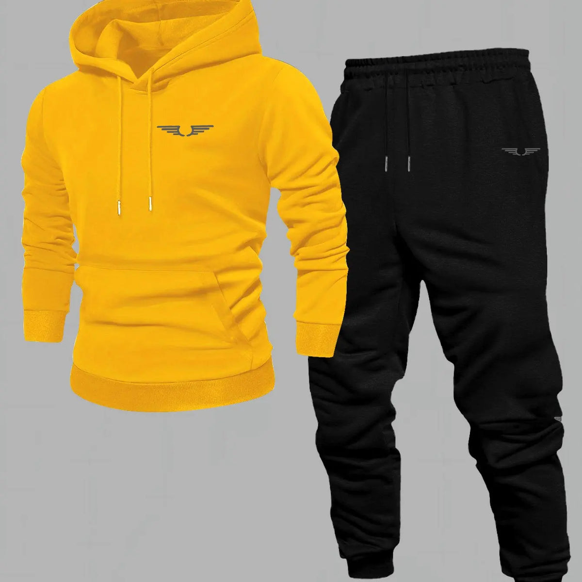 Men's American Streetwear Hooded Sweatshirt – Color Block Long Sleeve Casual Top