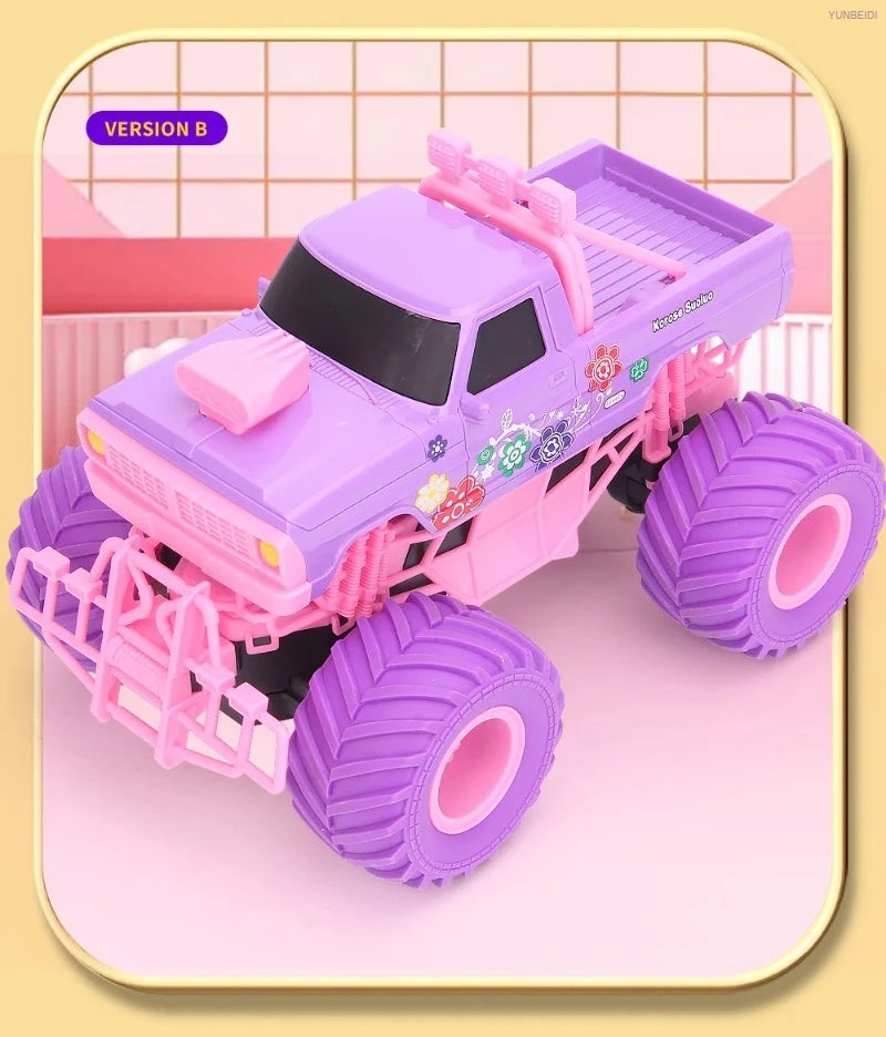 1:16 Pink Remote Control Car 2.4G_Hz Spray Music Light DIY Sticker Racing Car 1:18 Climbing Off-road Toy Car Kids Festival Gifts