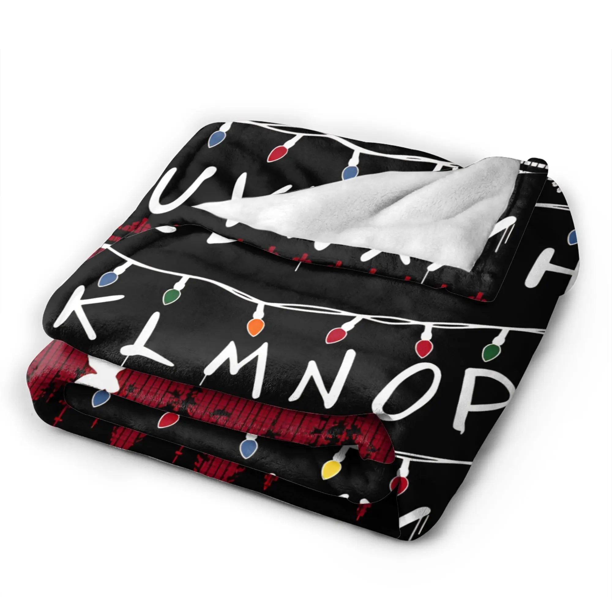 Stranger Things Alphabet Lights Flannel Throw Blanket – Soft, Anti-Pilling, 4 Sizes