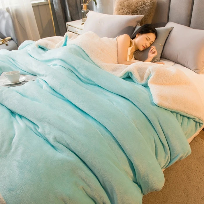 Fleece Duvet Cover Blanket – Double-Sided Winter Comfort