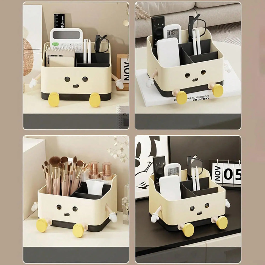 Multifunctional Desktop Cosmetic Storage & Display Box — Countertop Organizer with Sticker
