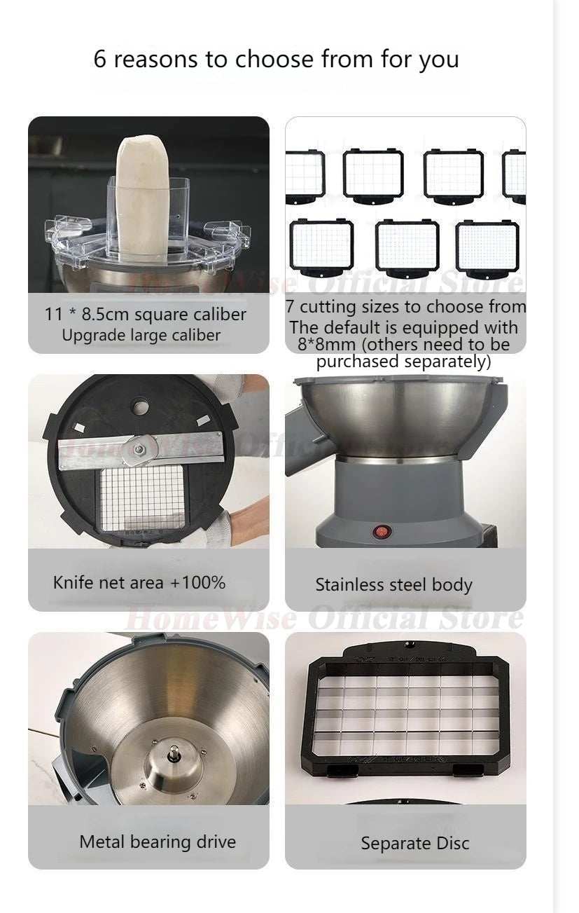 HomeWare M1 Multifunctional Vegetable Cutter & Food Processor – Cube, Shred & Slice, Large-Caliber Inlet