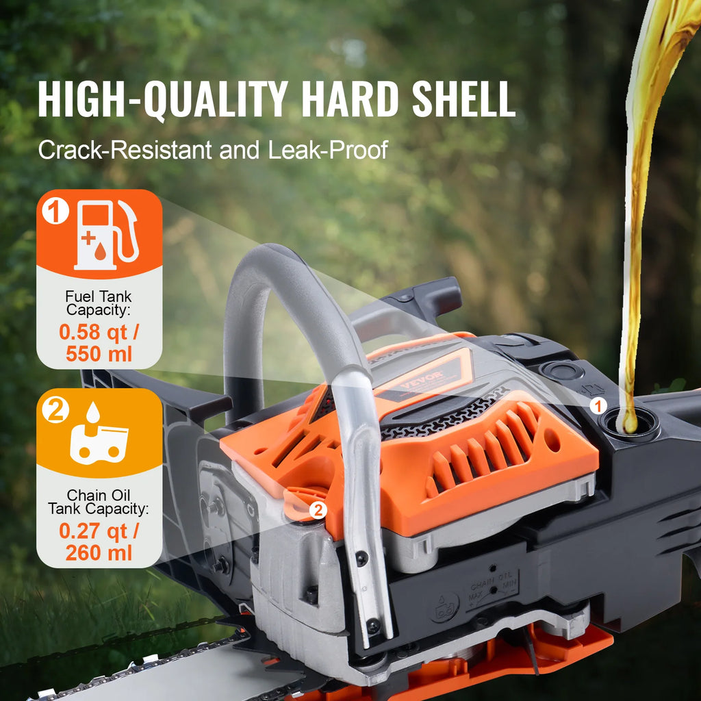 58CC 20" Gas Chainsaw — 3.22HP Cordless Gas-Powered Saw