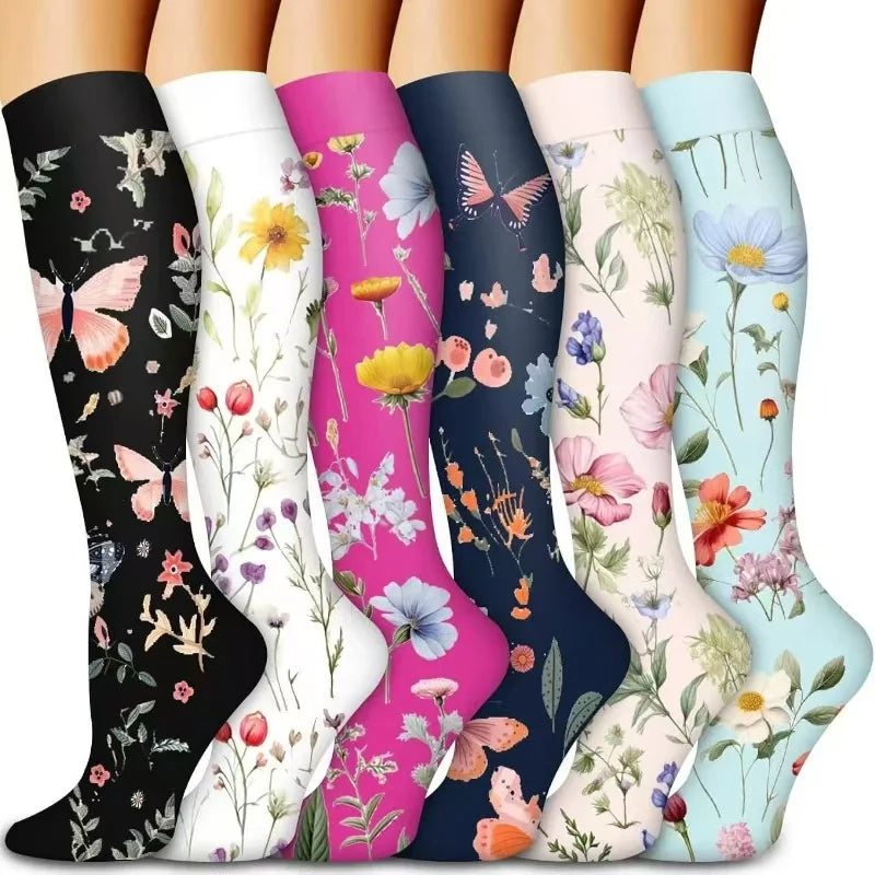 Knee High Compression Stockings 20-30mmHg – 6 Pairs Sports, Medical, Varicose Veins, Pregnancy, Edema & Diabetes