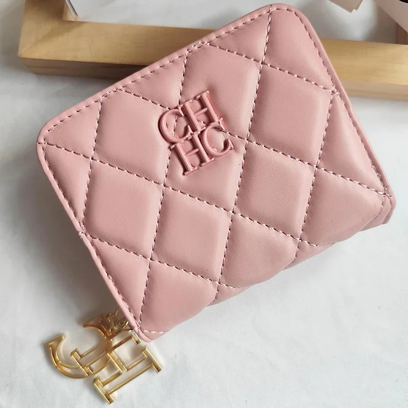 CH Exquisite Brand Logo Women's Wallet New Exquisite Luxury Short Style Solid Color Coin Women's Wallet High Quality PU Material