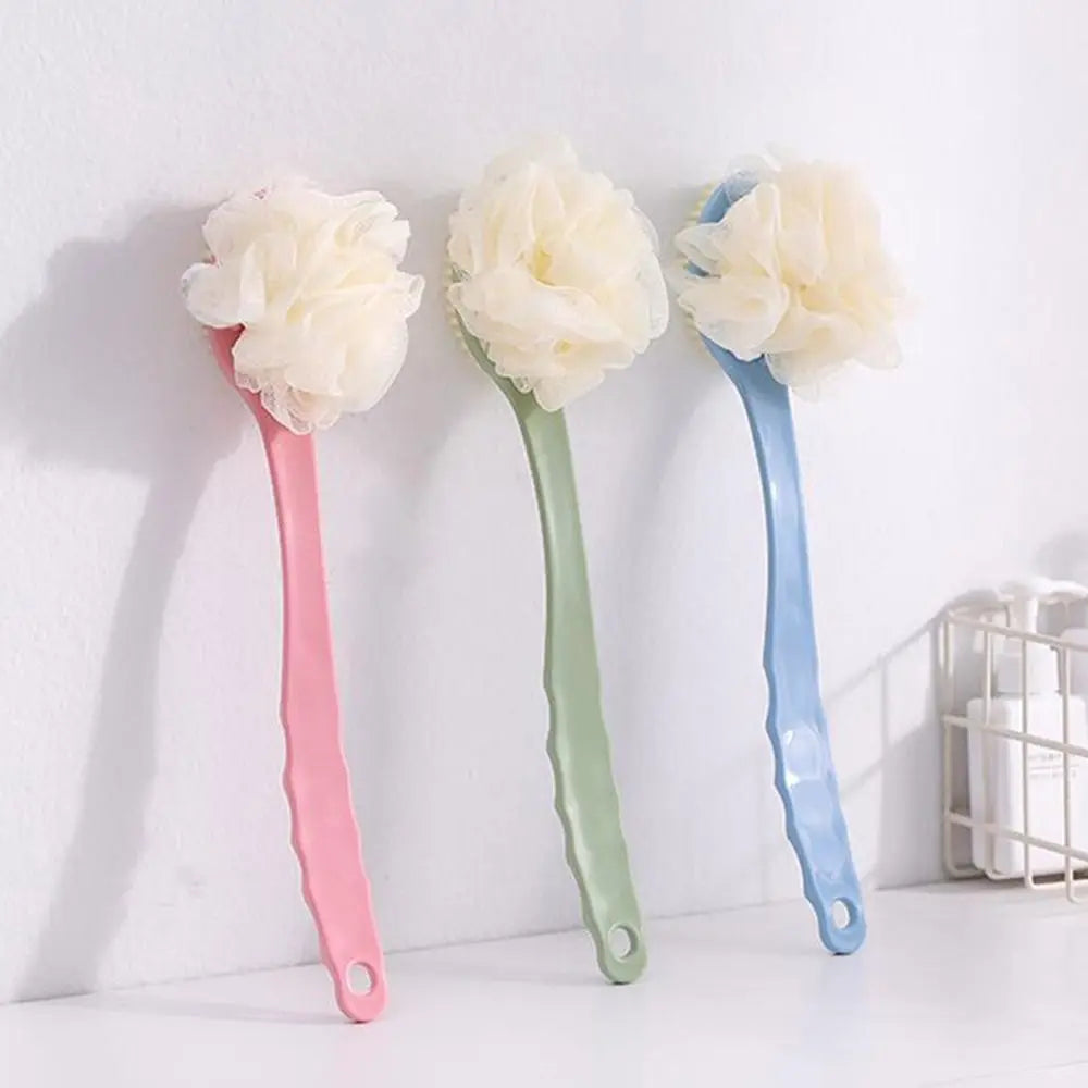 2-in-1 Double-Sided Long Handle Shower Brush – Exfoliating Soft Bristle Body Scrubber