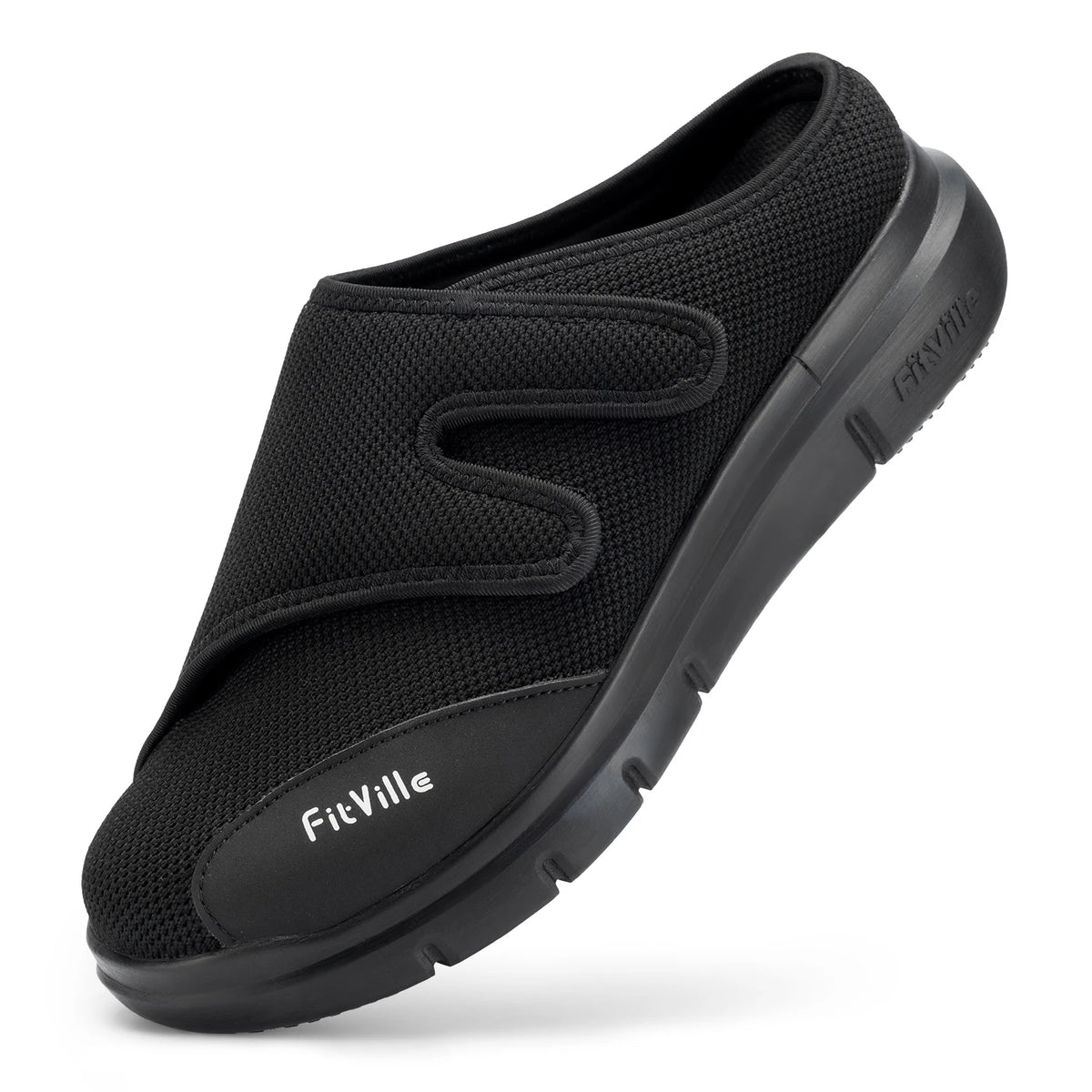 Men's Extra Wide Diabetic Half Slippers – Adjustable Lightweight for Swollen Feet & Plantar Fasciitis