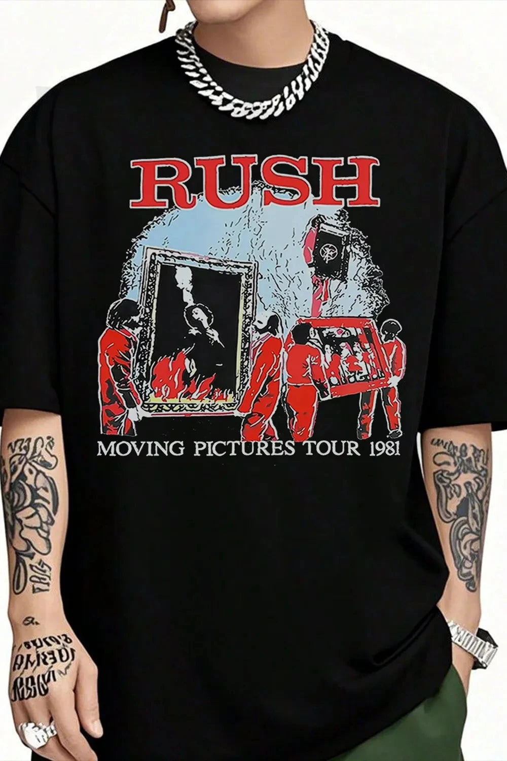 Rush Band Graphic T-Shirt — Unisex Cotton Short Sleeve Casual Loose Tee