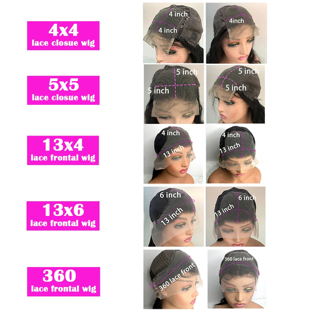 200 Density 40 Inch Deep Wave Lace Front Wig | 13x4 13x6 360 HD Lace Water Wave Curly Human Hair for Black Women