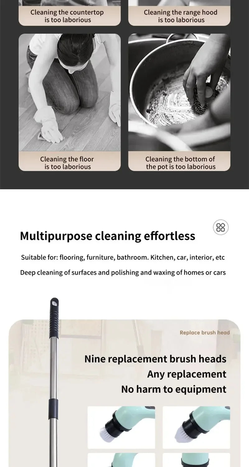 Cordless Electric Spin Scrubber – Rechargeable Power Brush for Kitchen, Bathroom, Toilet & Tile Grout