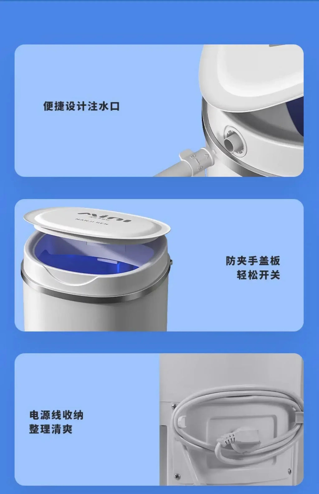 Semi-Automatic Household Mini Washer-Dryer Combo — Portable Washing Machine for Apartments, Dorms & Small Spaces