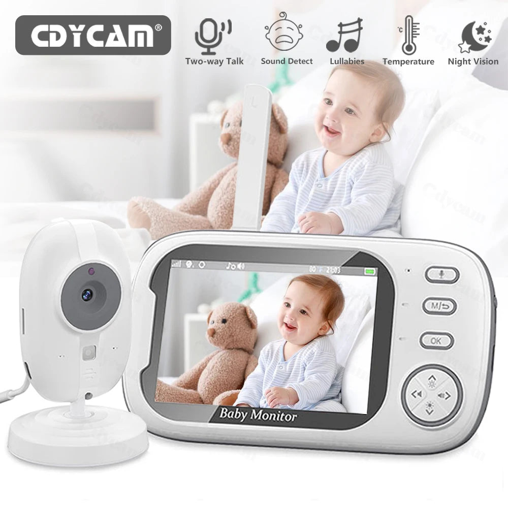 3.5" Wireless Video Baby Monitor – Night Vision, Temperature Monitoring, 2-Way Audio | No WiFi Needed