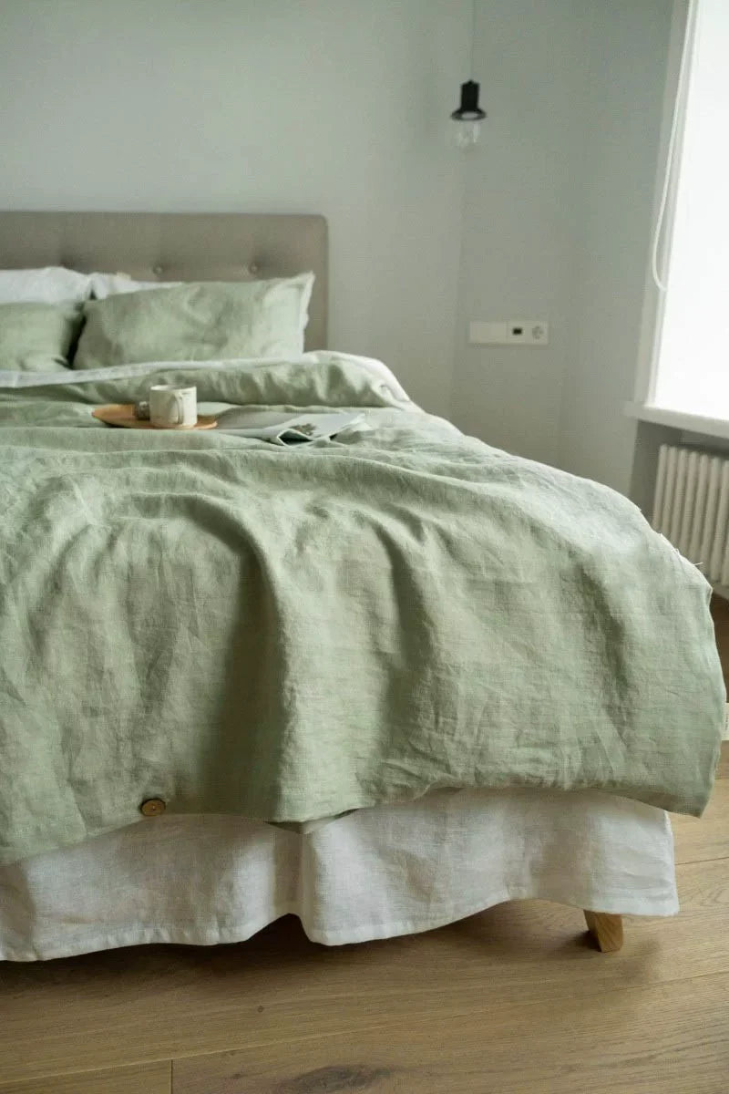 100% French Linen Duvet Cover – Natural Soft Quilt Cover, Queen & King, Breathable Bedding