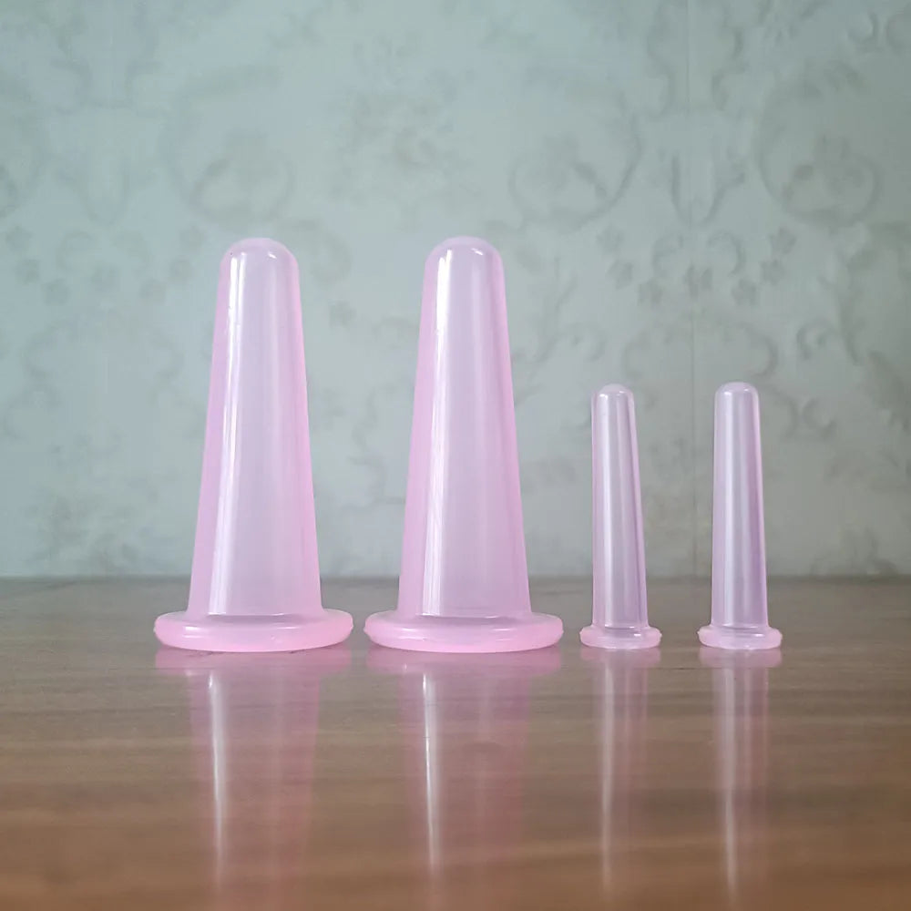 4-Piece Silicone Vacuum Cupping Massage Jars Set