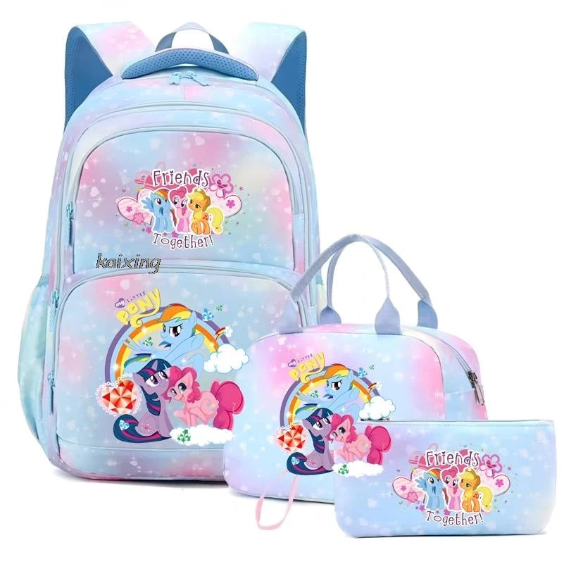 My Little Pony 3-Piece Kids Backpack Set – School Bag, Lunch Bag & Pencil Case