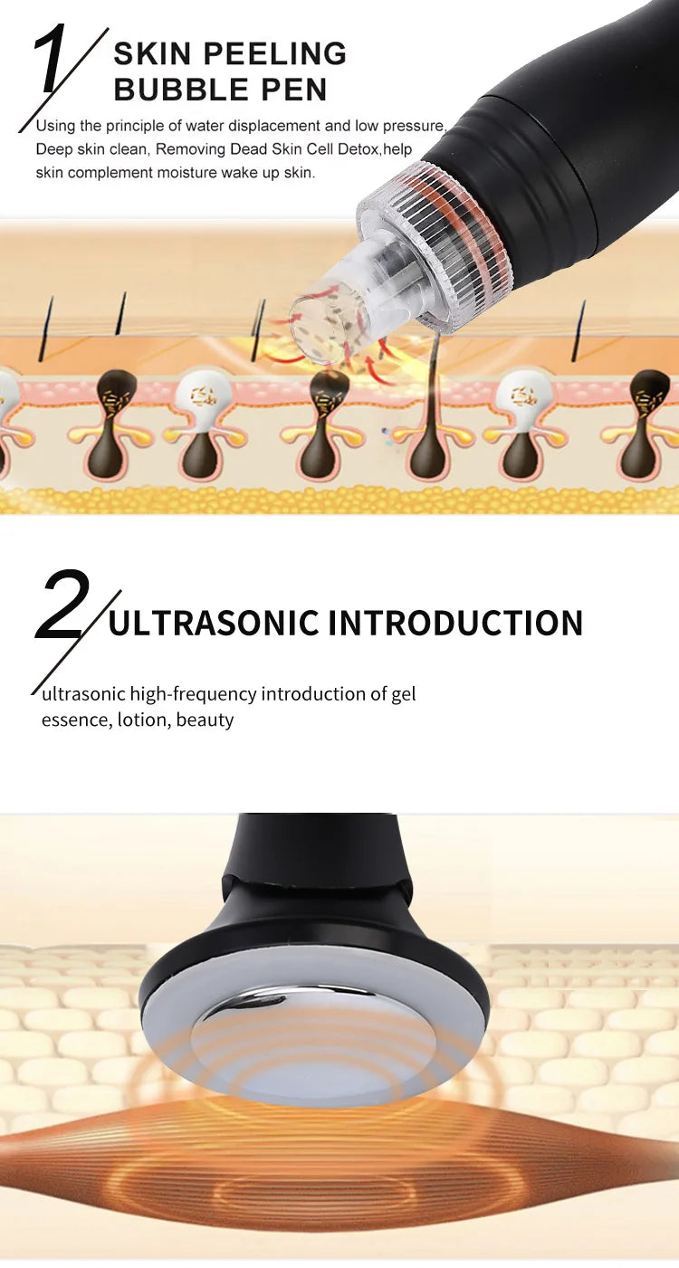 10-in-1 Hydra Aqua Facial Machine — Diamond Dermabrasion, Hydra Peeling & Skin Care System
