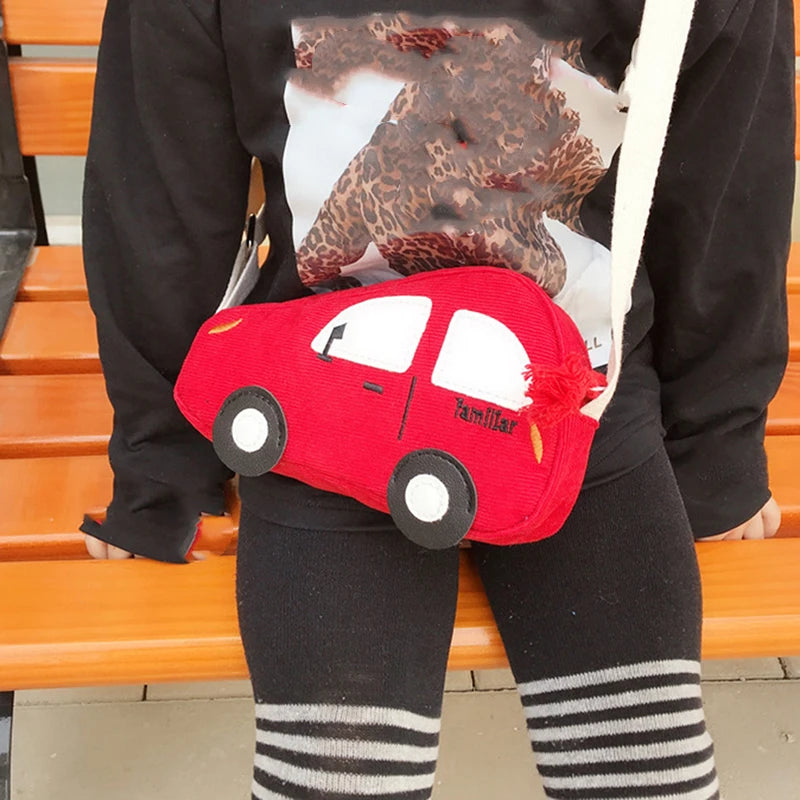 Cute Car Shape Mini Crossbody Messenger Bag – Cartoon Novelty Shoulder Bag for Women