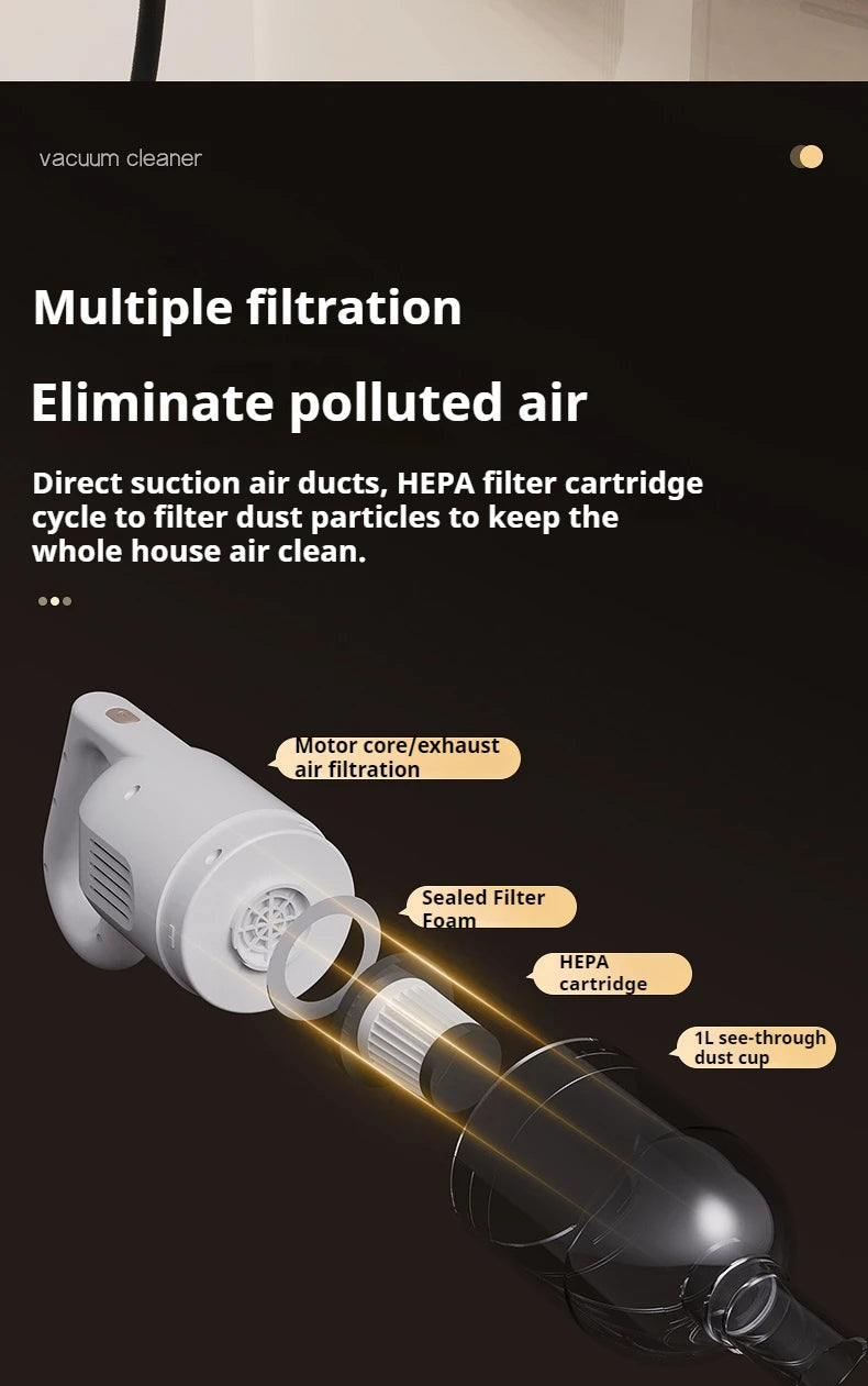 2-in-1 Cordless Vacuum & Mop – 22000Pa, 130° Multi-Angle, HEPA Filter, Pet Hair