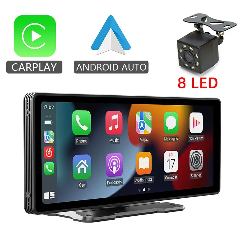 10.26" Car Mirror Screen – Wireless CarPlay & Android Auto, Bluetooth, AUX, USB | Universal Fit