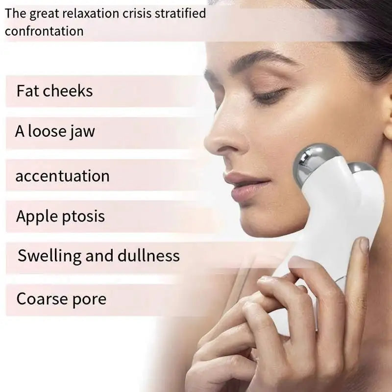 5-Level Microcurrent EMS Face Roller – V-Line Lifting, Skin Tightening & Serum Absorption Device