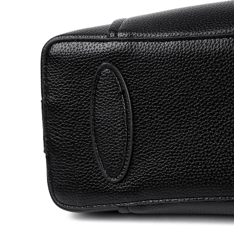 Luxury Genuine Leather 3-Layer Tote Bag – Large Capacity Crossbody Shoulder Bag for Women