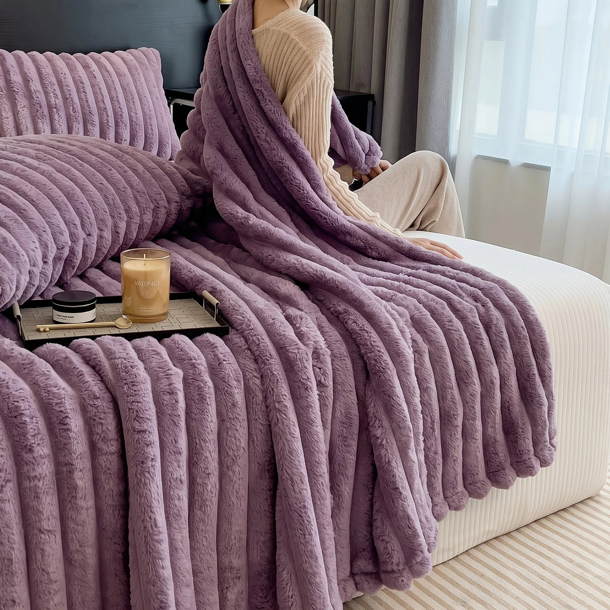 Fleece Throw Blanket – Soft Solid-Color Comfort