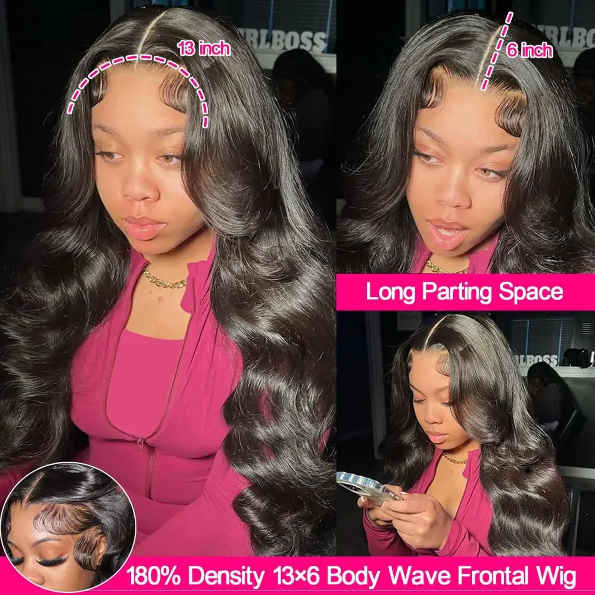 200% Density 13x4 Body Wave Lace Front Human Hair Wig Pre Plucked 40 Inch 13x6 Hd Transparent Lace Frontal Wigs For Black Women