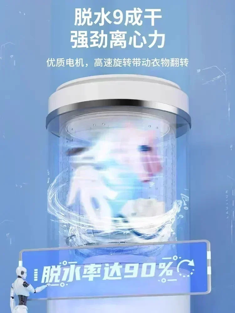 Semi-Automatic Household Mini Washer-Dryer Combo — Portable Washing Machine for Apartments, Dorms & Small Spaces