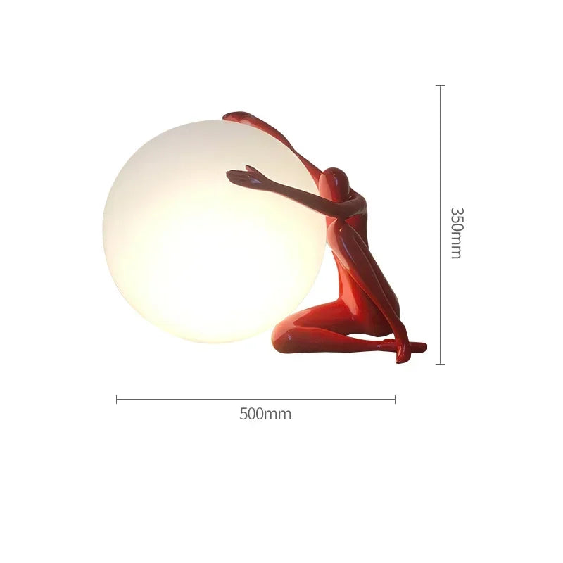 Sculptural Globe Lamp – Figure and Frosted Glass