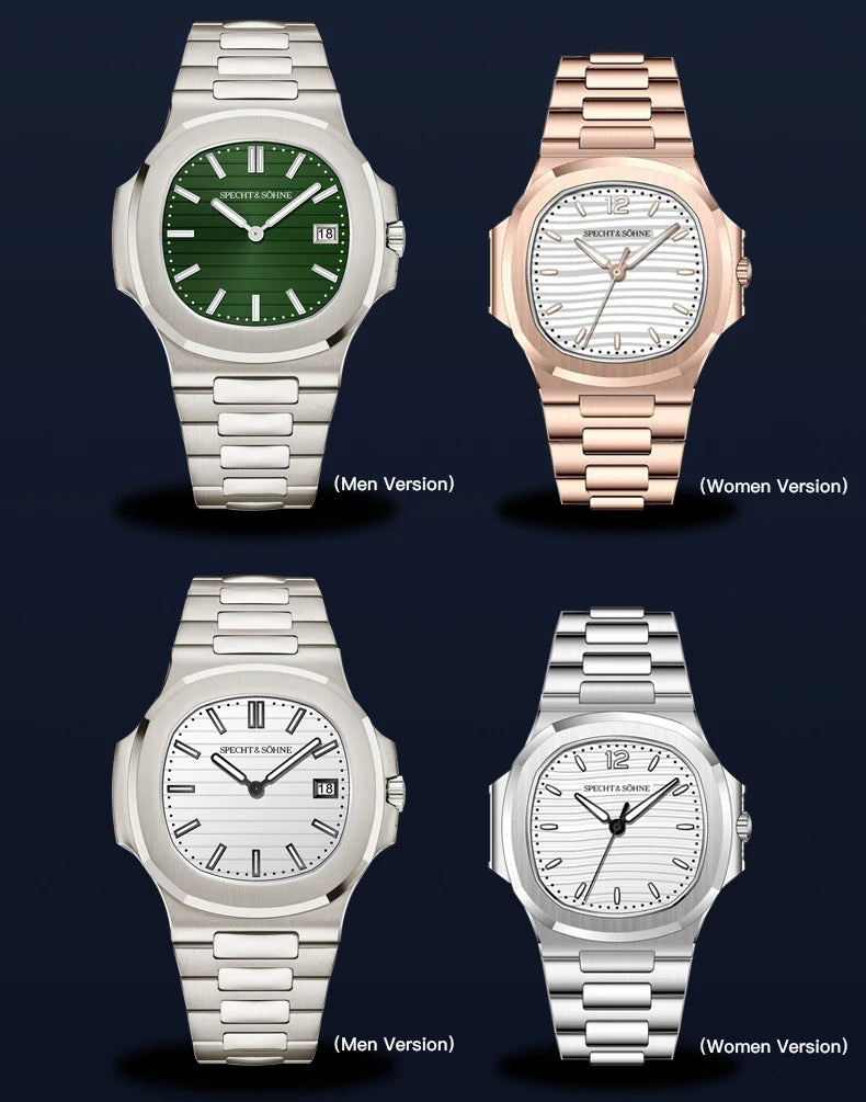 Specht & Söhne Men's 40MM Slim Quartz Watch | Sapphire Crystal 50M Waterproof Classic 5711