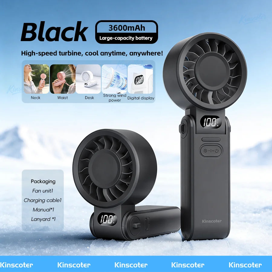 Rechargeable Handheld Fan with Optional Ice Cooling