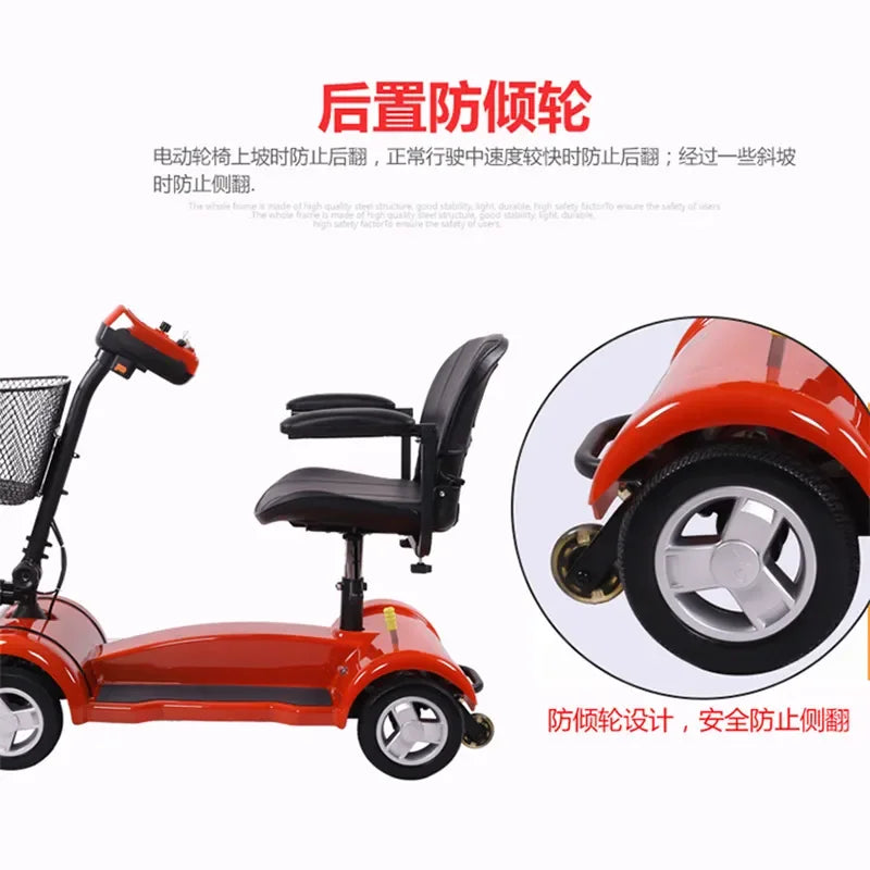 Foldable 4-Wheel Electric Mobility Scooter – Portable Travel Model