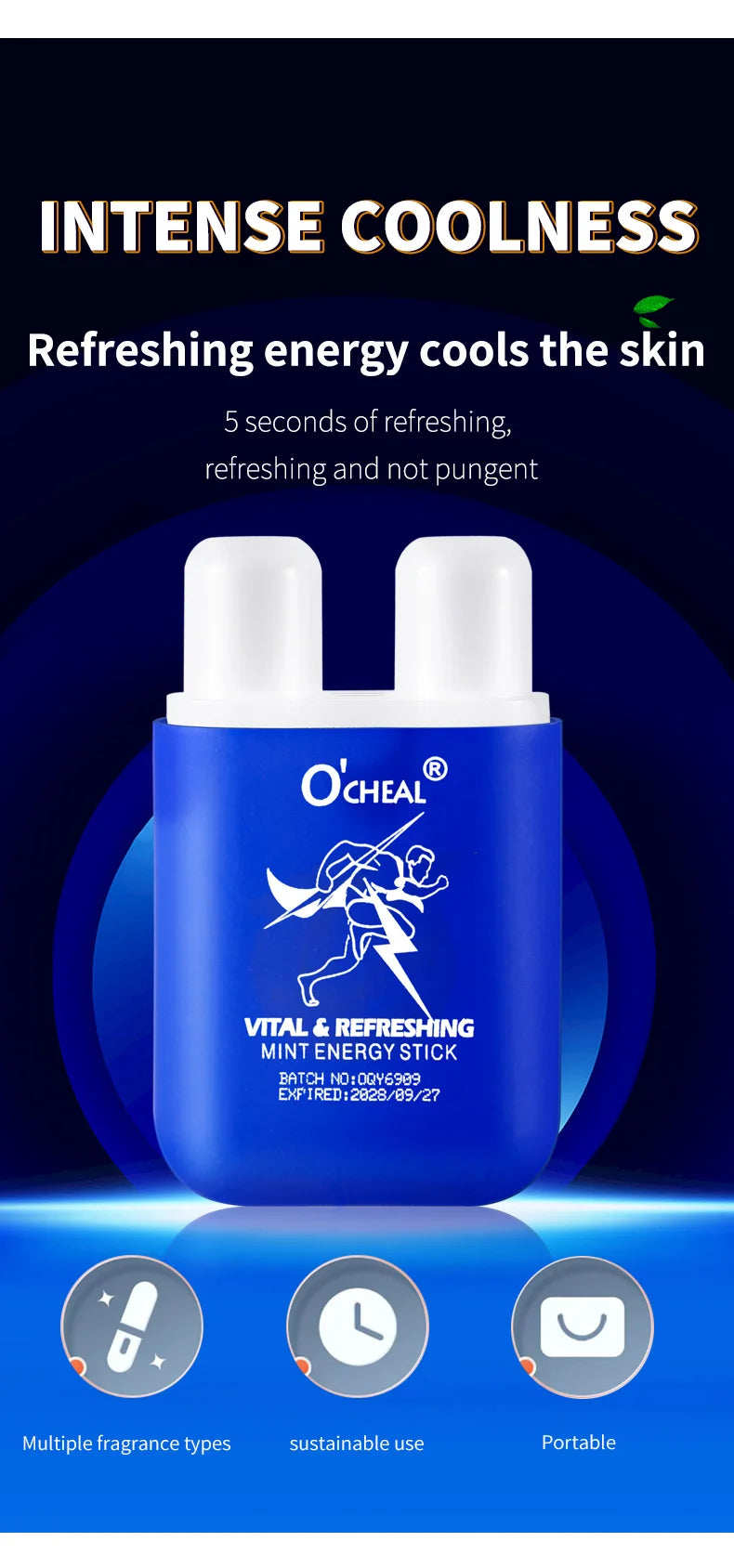 Dual Hole Aromatherapy Inhaler Stick 3.6g – Energizing Scent Vapor Bar