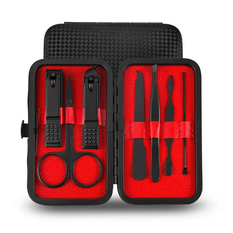 Professional Manicure Set 7-24 Piece – Stainless Steel Fingernail & Toenail Clippers with Leather Case
