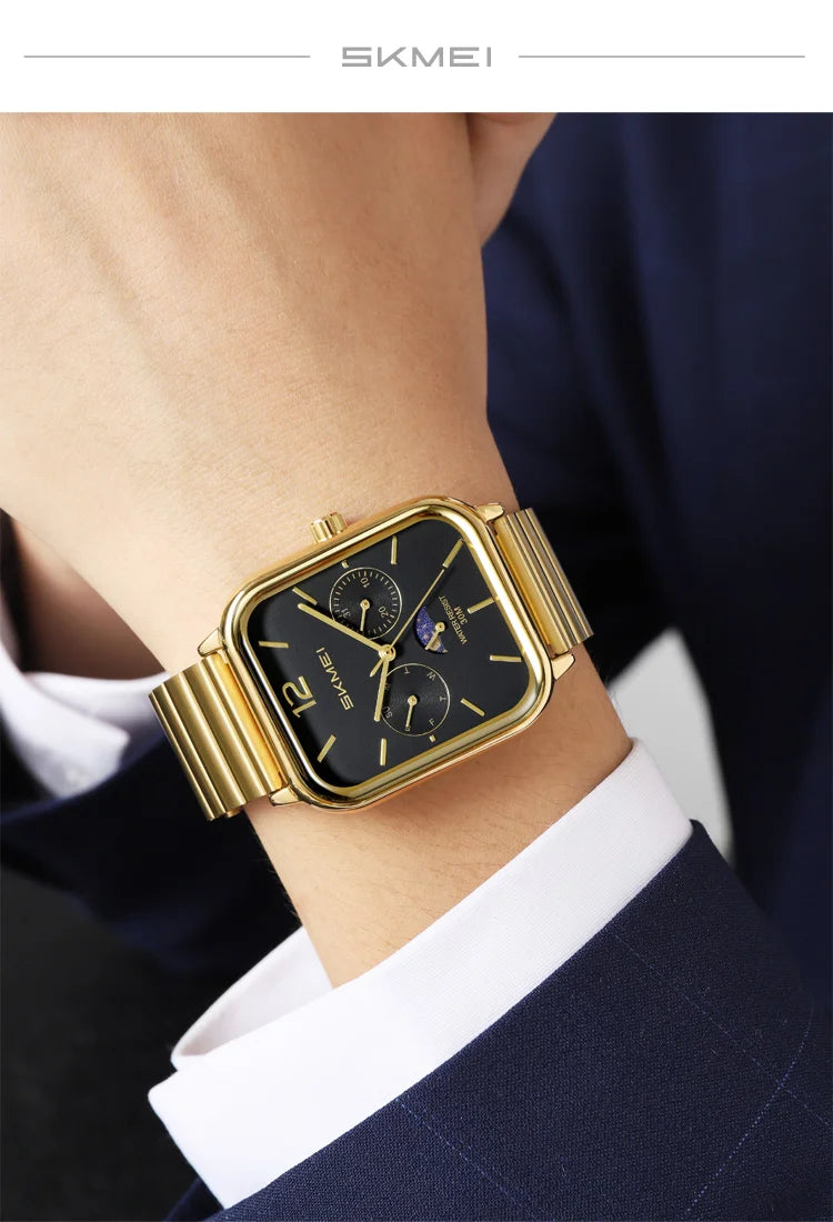 SKMEI Men's Luxury Business Quartz Watch | Waterproof Calendar Week Display Casual Wristwatch