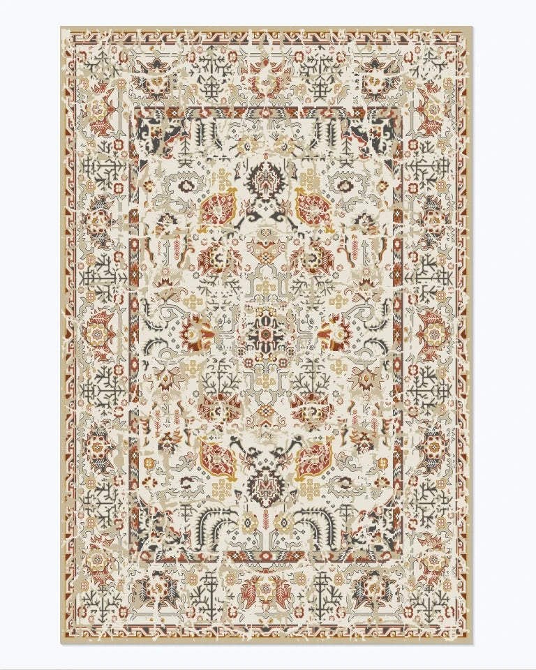 American Retro Style Large Area Rug – Anti-Slip Washable Carpet for Living Room & Bedroom