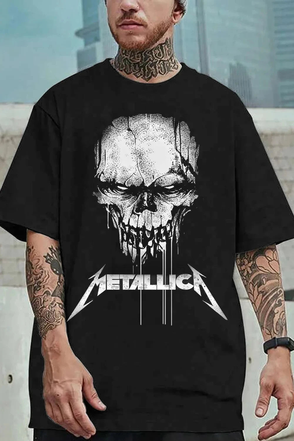 Metallica Rock Band Graphic T-Shirt — 100% Cotton Streetwear Tee for Men & Women
