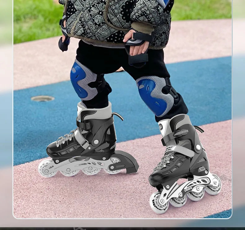 Adult Inline Roller Skates – Beginner Outdoor PU Street Freestyle Sneakers with 4 Wheels