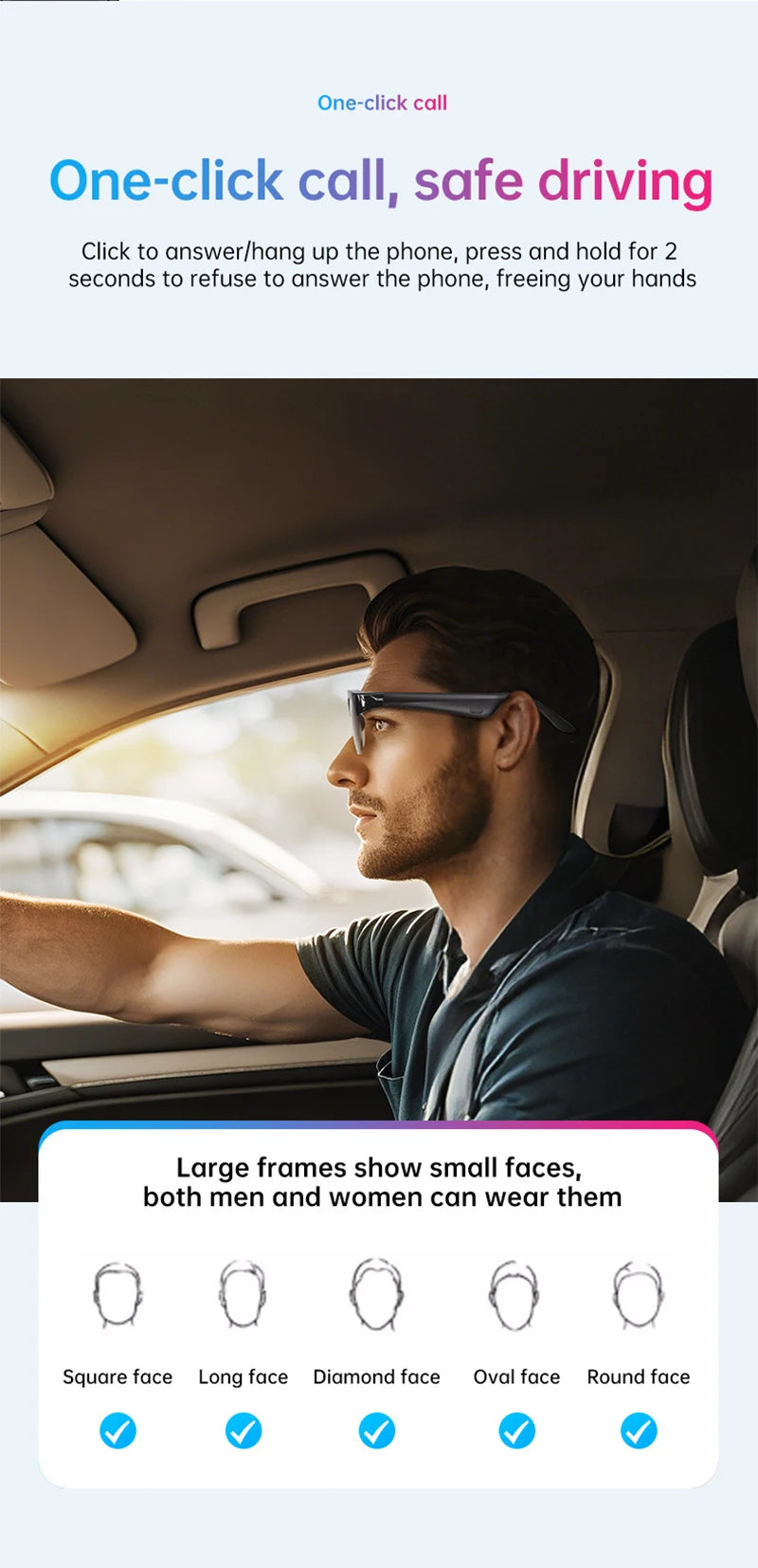 Lenovo Smart Glasses 2026 — AI Translation, Bluetooth Calling & Music | Men & Women