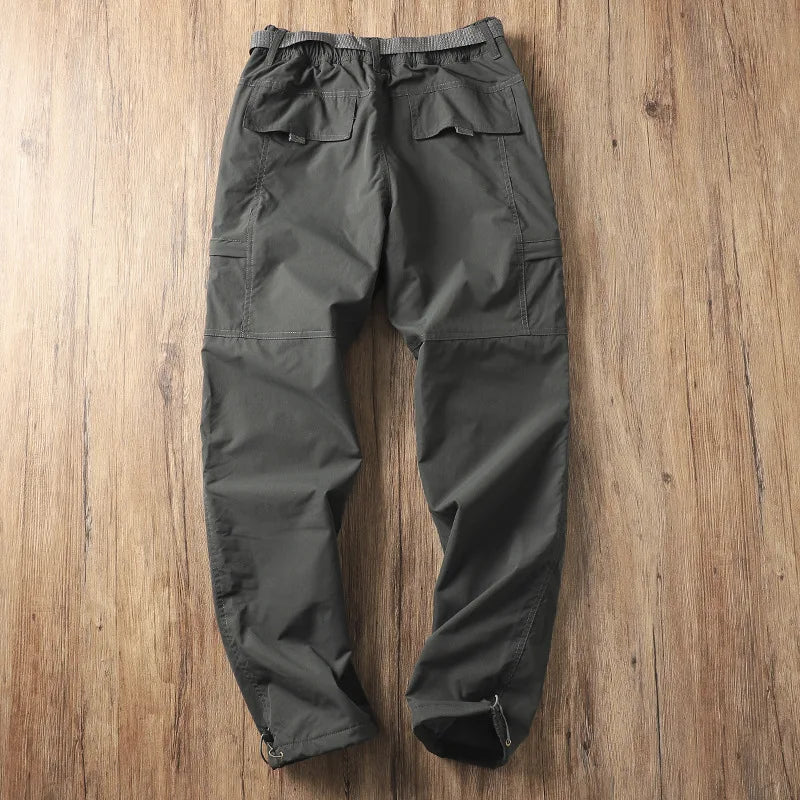 Men's Fleece-Lined Waterproof Hiking Pants — Loose Windproof Outdoor Workwear
