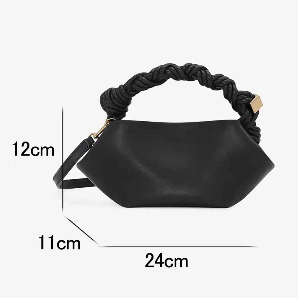 Paris Hexagonal Woven Genuine Leather Mini Saddle Clutch Crossbody Bag – Premium Fashion Shoulder Handbag for Women