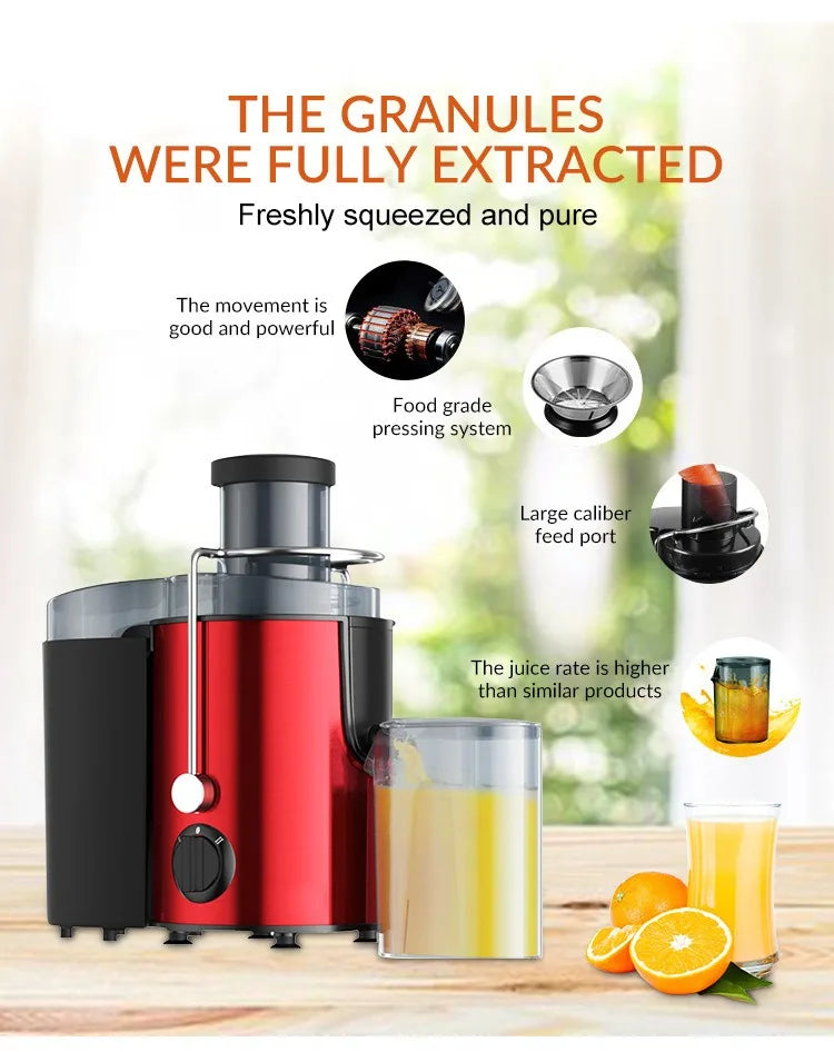 Professional Juice Extractor – Large Capacity, Automatic Slag Separation, Multi-Function Electric Juicer