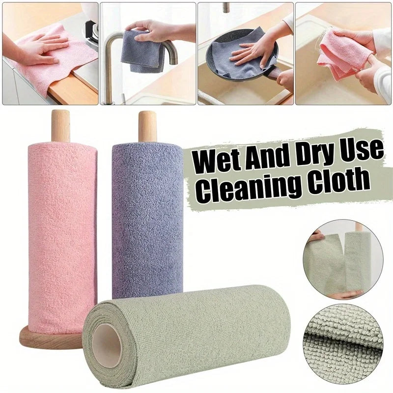 Clean Every Surface. Reuse Every Time. — Reusable Microfiber Cleaning Cloths | 20 Cloths Per Roll, Multi-Sided, Kitchen Towels, 3 Colors