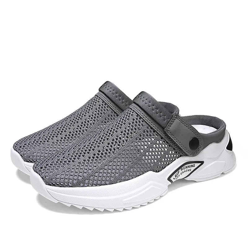 Men's Orthopedic Mesh Sandal Slippers – Hollow Out Breathable Diabetic Walking Shoes with Arch Support