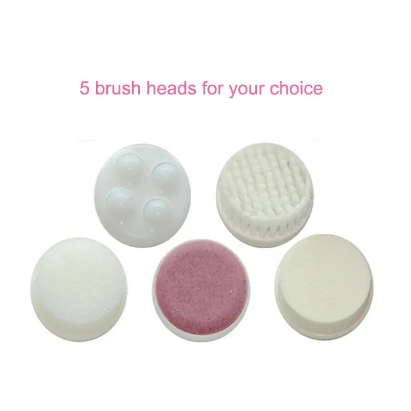 5-in-1 Electric Facial Cleansing Brush — Blackhead Removal, Spa Massage, Skin Care Tool